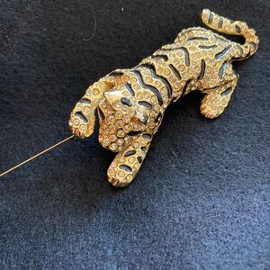 Vintage Gold and Black Leopard Broach